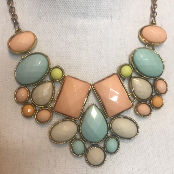 Gold Necklace with Fancy Color Stones - Picture 3 of 3